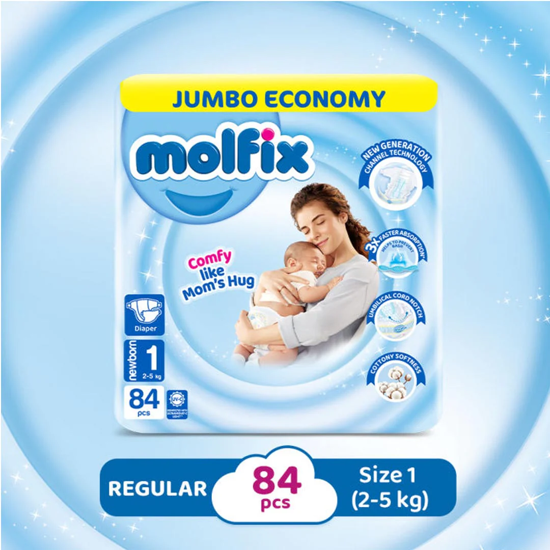 Molfix_Diapers Molfix Jumbo Pack New Born 84 Pcs - Image 1