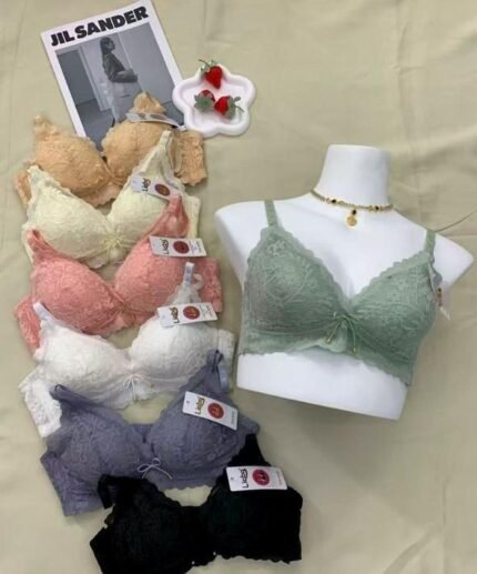 Paded net emb bra